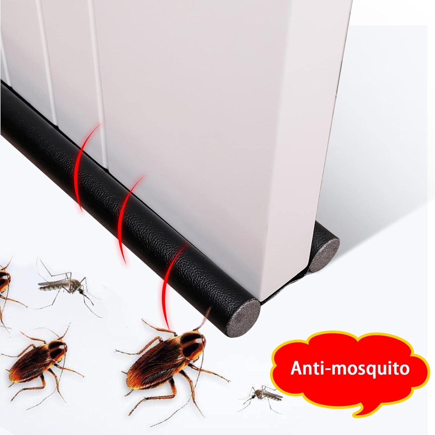 Adjustable Door Draft Stopper with Double Sided Protection