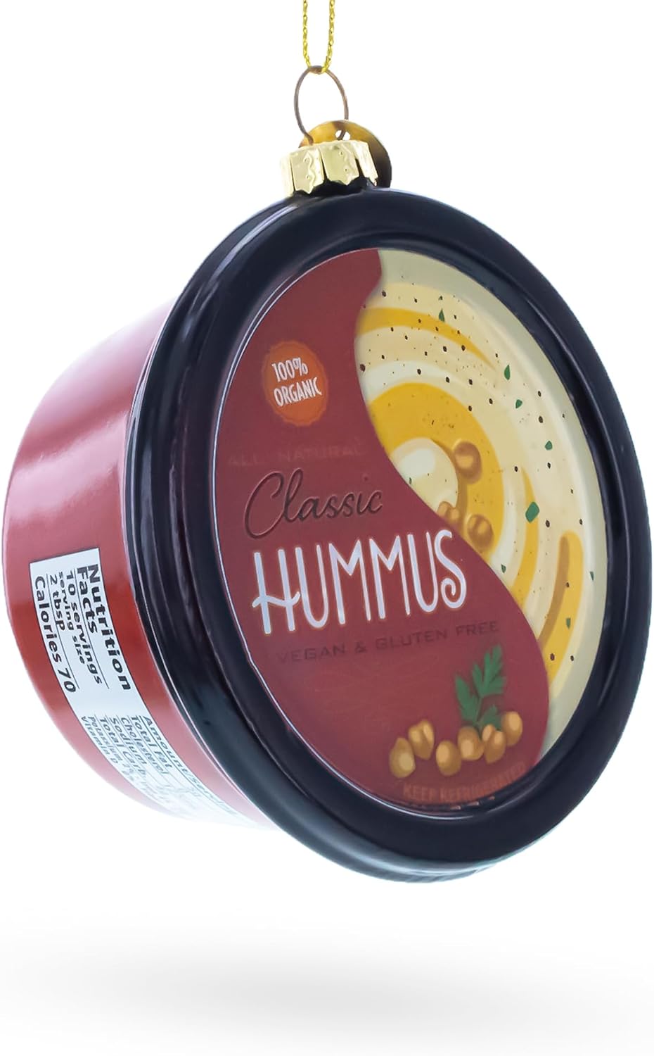 BestPysanky Hummus Blown Glass Christmas Ornament