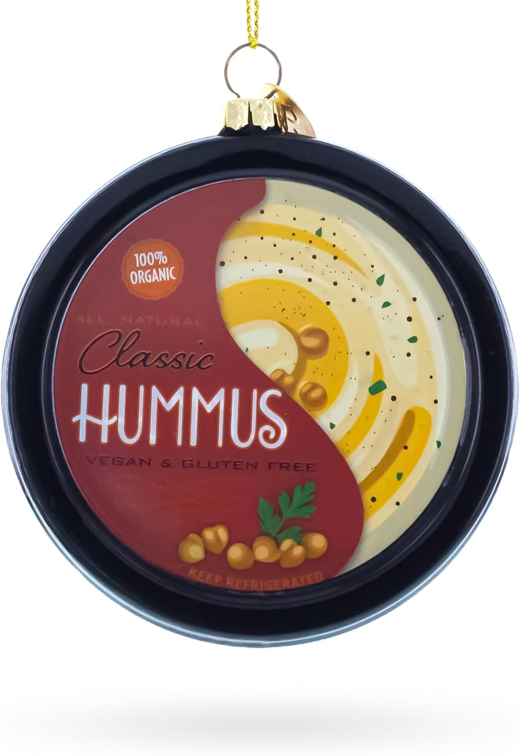 BestPysanky Hummus Blown Glass Christmas Ornament