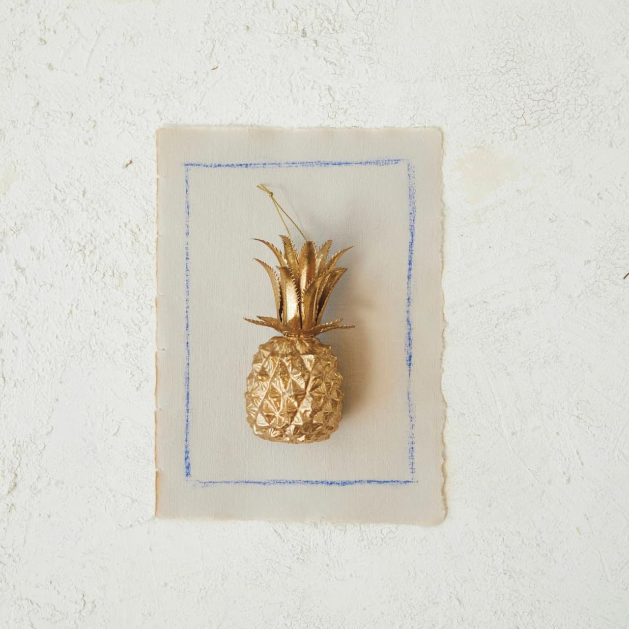 Plastic Pineapple Ornament with Gold Finish