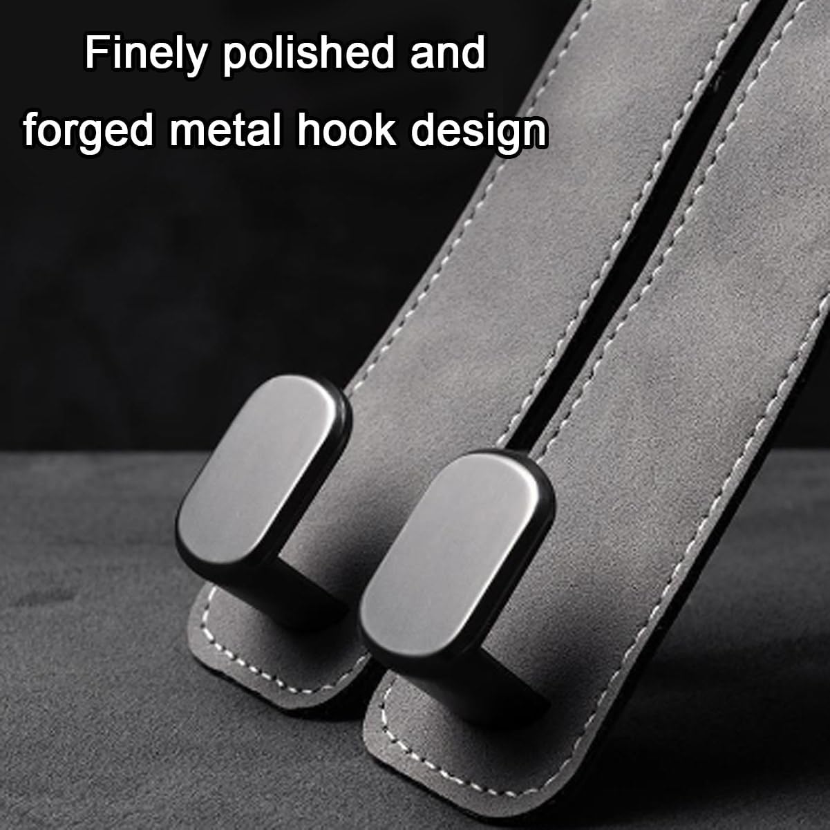 Twinhook Leather Car Headrest Hangers Brown 2pcs