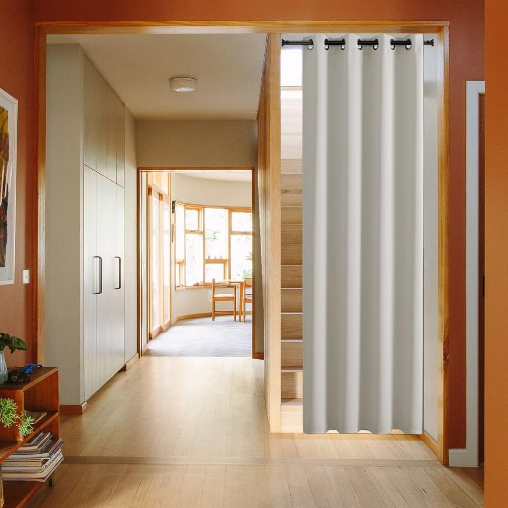 Blackout Doorway Curtain with Hieroglyphs Light Brown 1 Panel