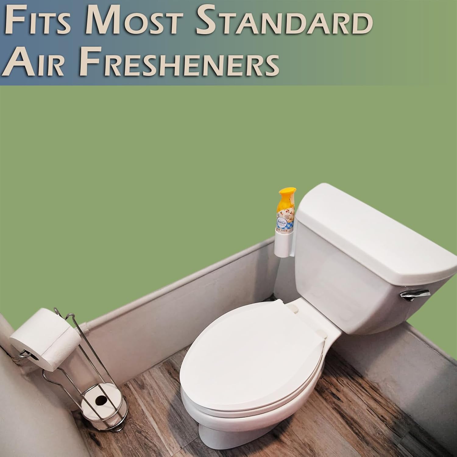 Home-X White Air Freshener Spray Bottle Holder for Toilet