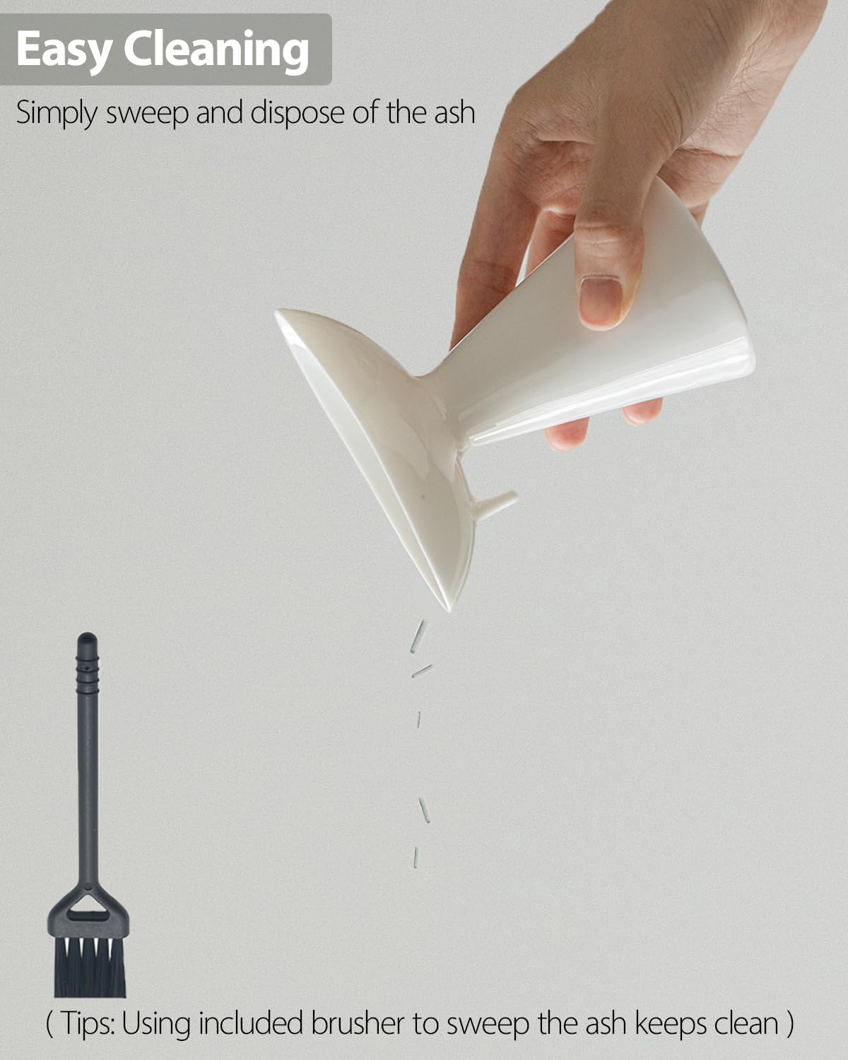 Minimalist Modern Ceramic Incense Stick Holder with Ash Catcher