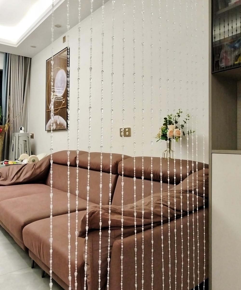 Ave Split Clear Beaded Curtain Door Divider