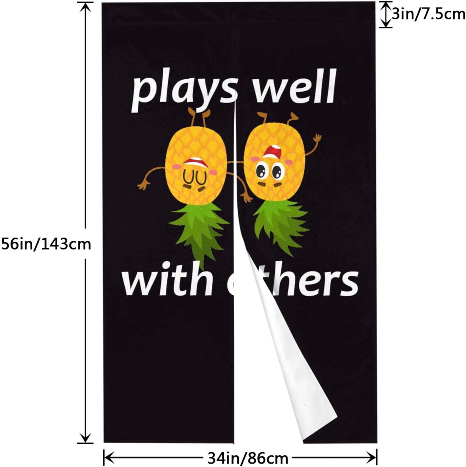 Upside Down Pineapple Door Curtain 34x56 Inches