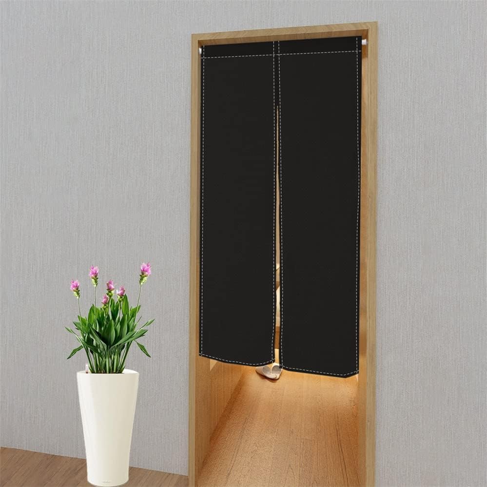 Leowefowa Noren Curtain 335x472 Black Privacy Panel