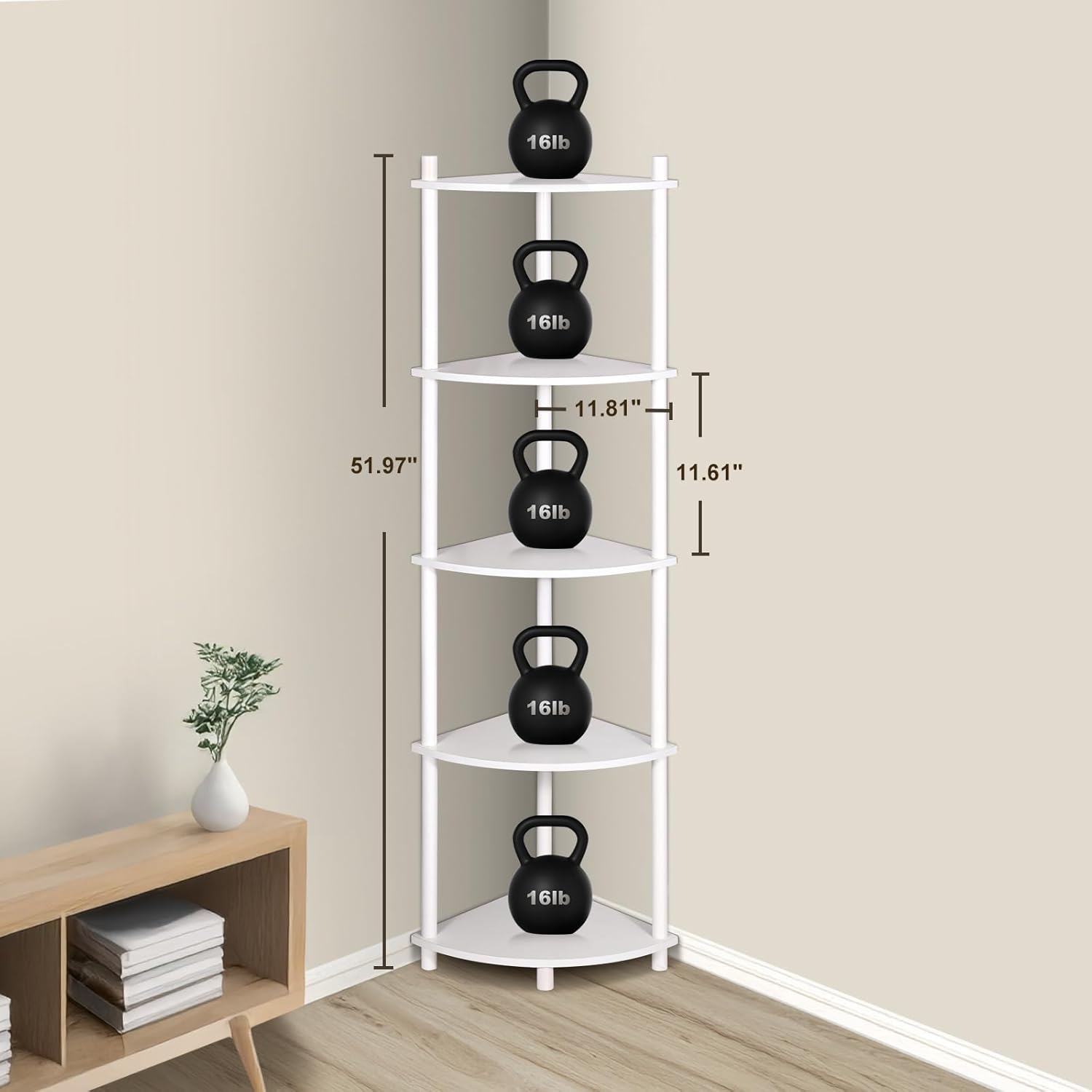 YGYQZ 5 Tier Tall Display Bookshelf Stand