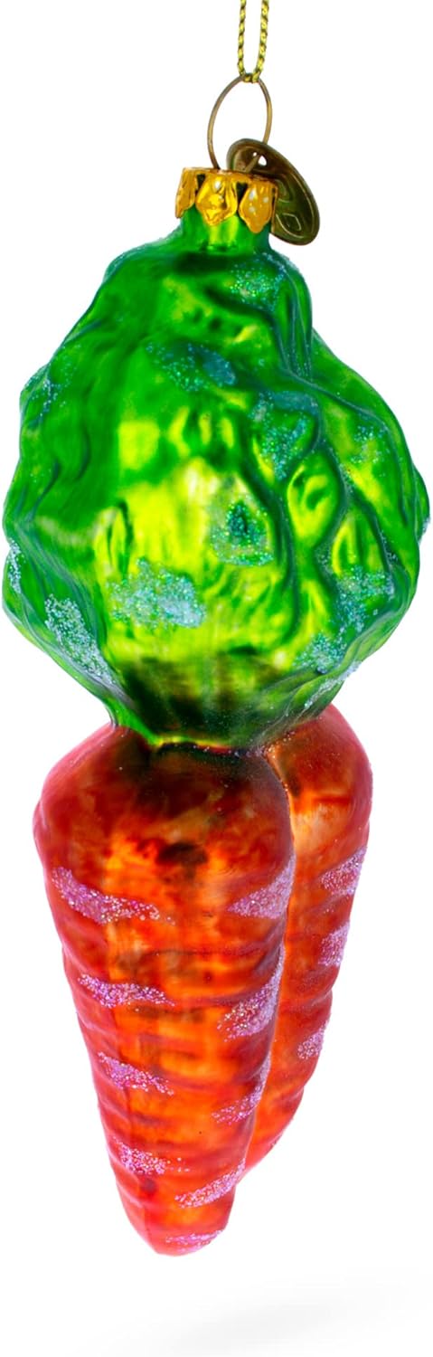 Whimsical Orange Carrot Blown Glass Ornament