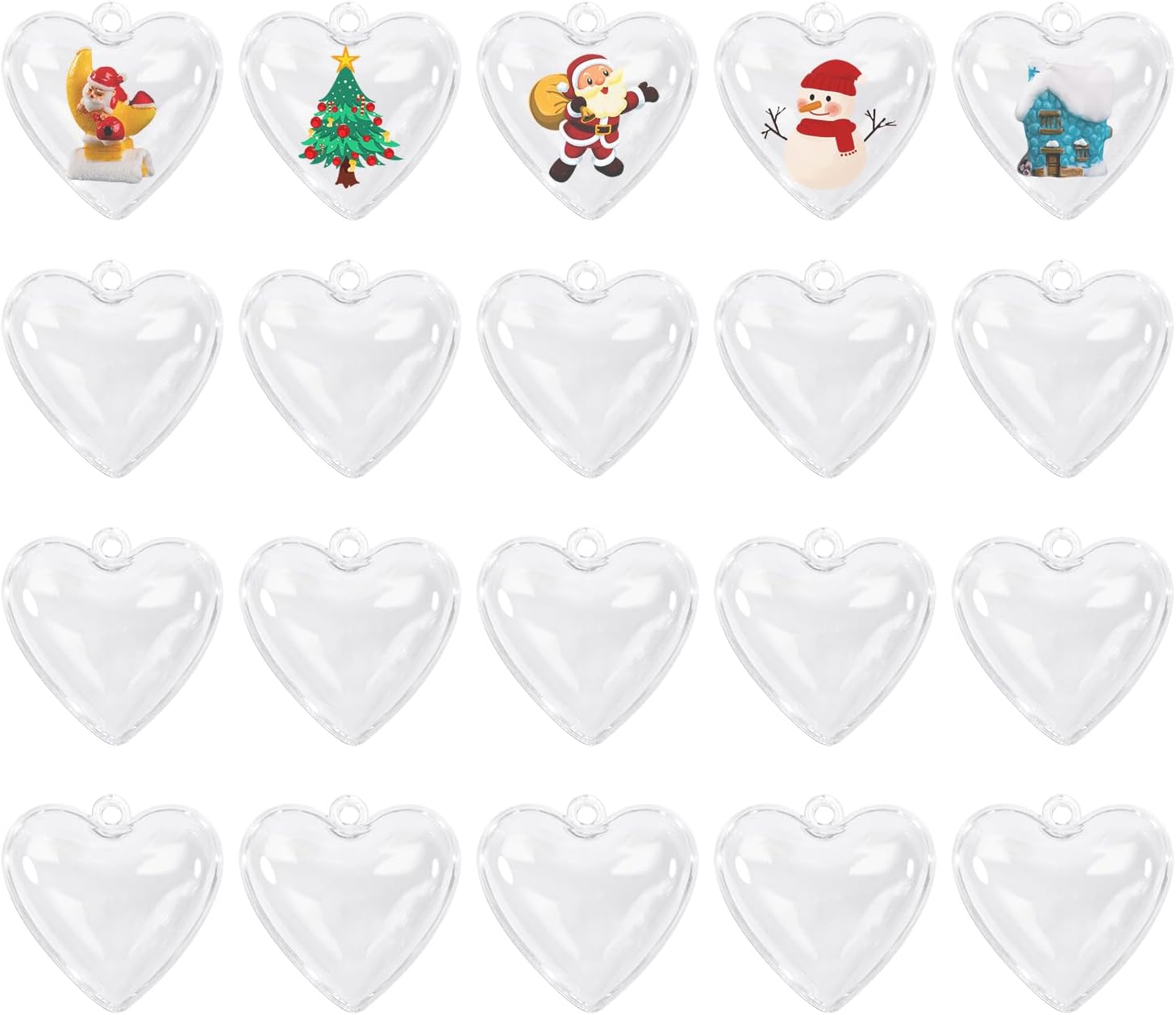 Clear Fillable Ornament Balls 20Pcs Transparent Plastic Christmas Decor