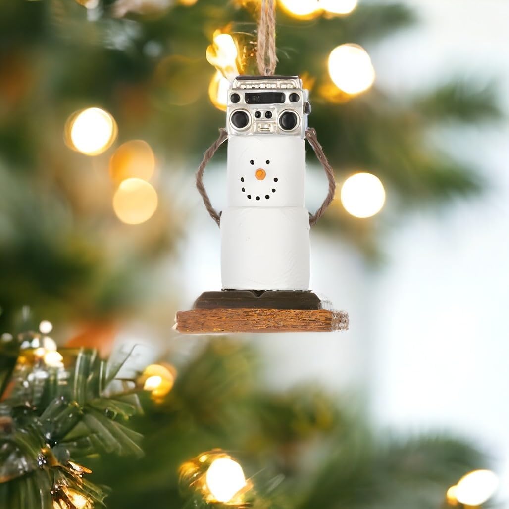 Ganz Smores Snowman Ornament with Boom Box 6-Inch