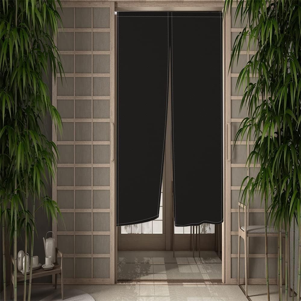 Leowefowa Noren Curtain 335x472 Black Privacy Panel