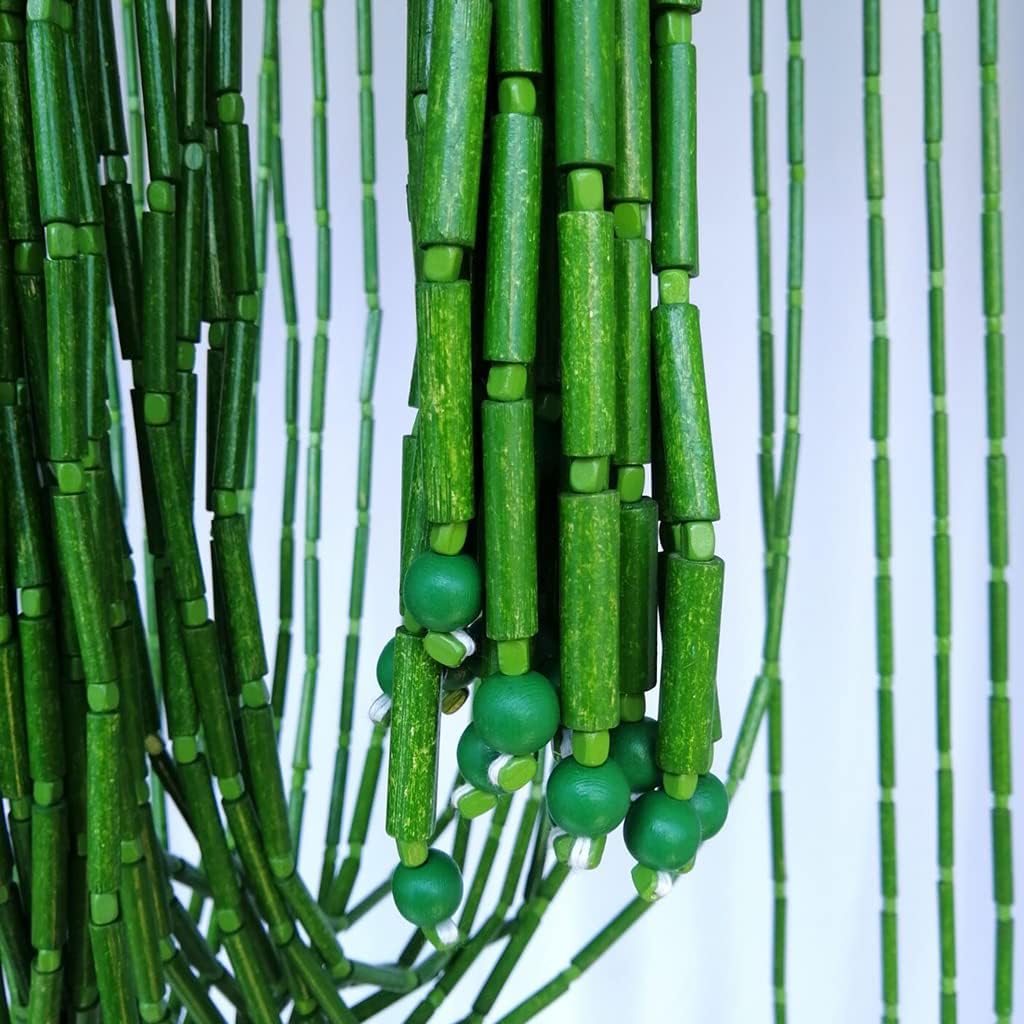 ZHOUXIAO Bamboo Beaded Curtain for Doorways