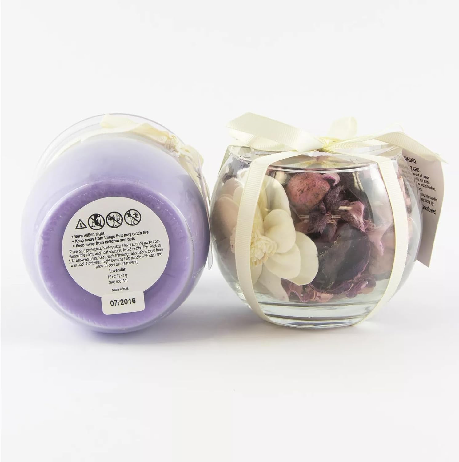 Fragrant Delights Purple Lavender Scented Jar Candle and Potpourri Set