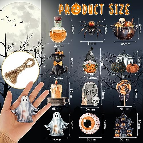 Huwena 36 Pcs Halloween Tree Ornaments