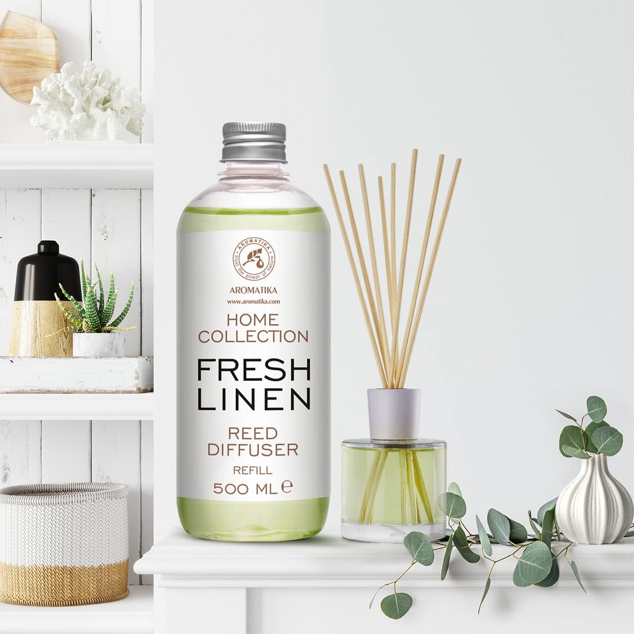 AROMATIKA Fresh Linen Reed Diffuser Refill 170 Fl Oz