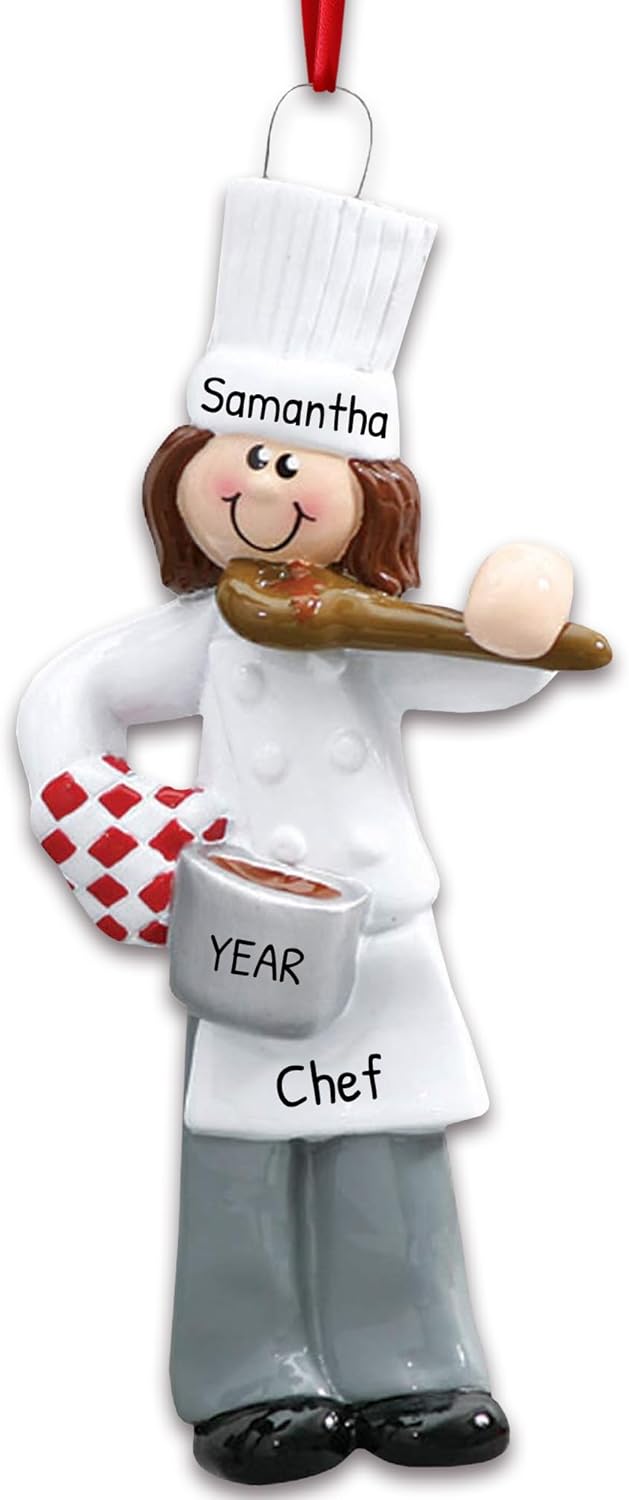 Personalized Chef Ornament 2024 - Custom Christmas Tree Decor