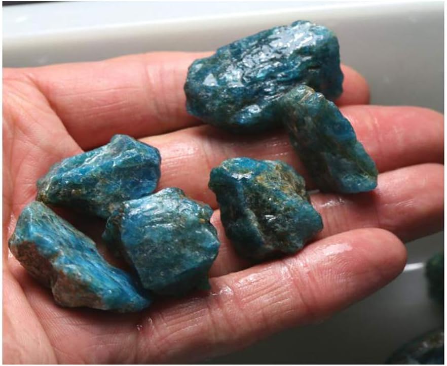 3 Pounds Blue Apatite Raw Gemstones for Tumbling and Jewelry Making
