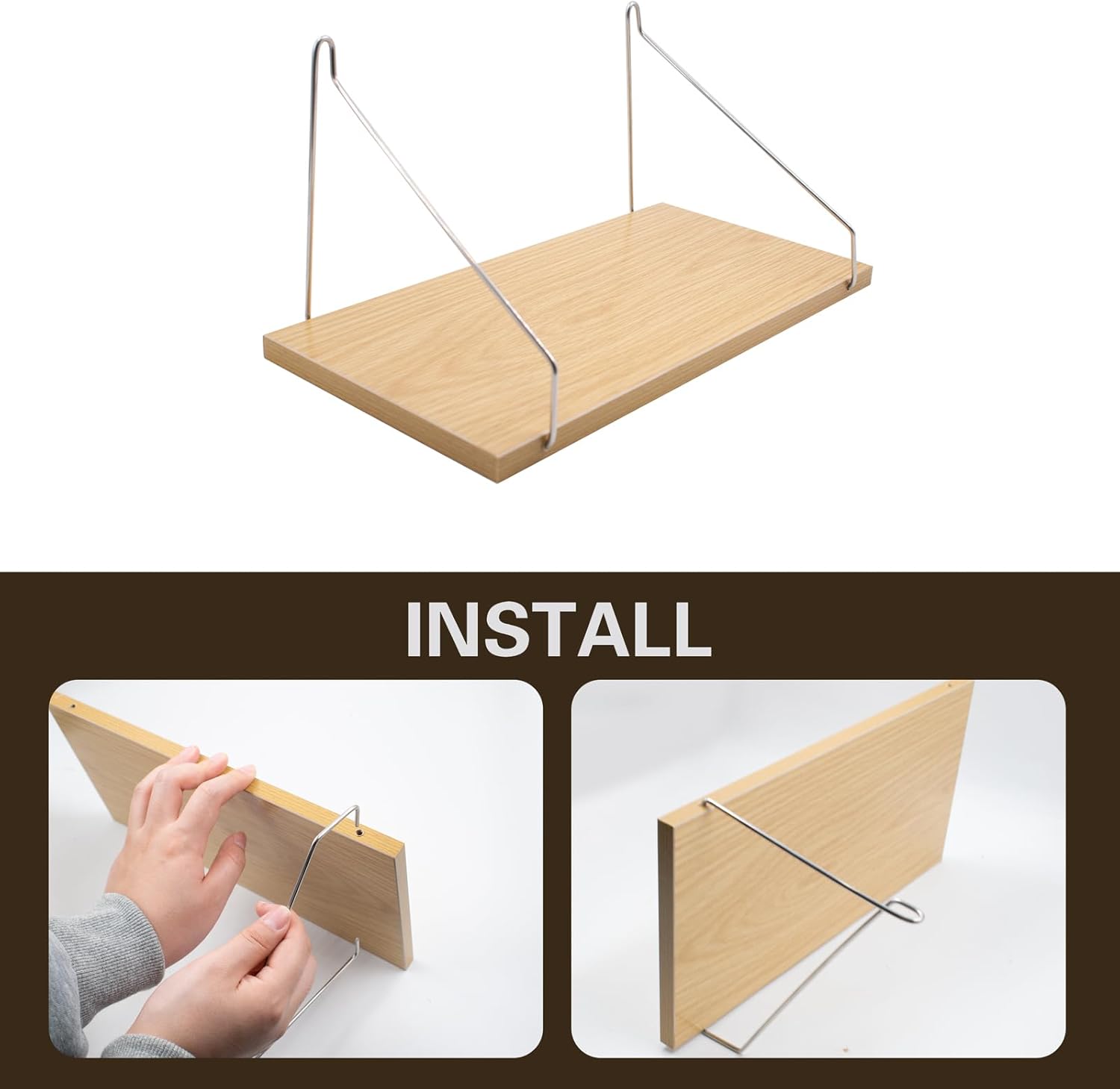 2 Set Fabric Wall Cubicle Shelf with Hooks