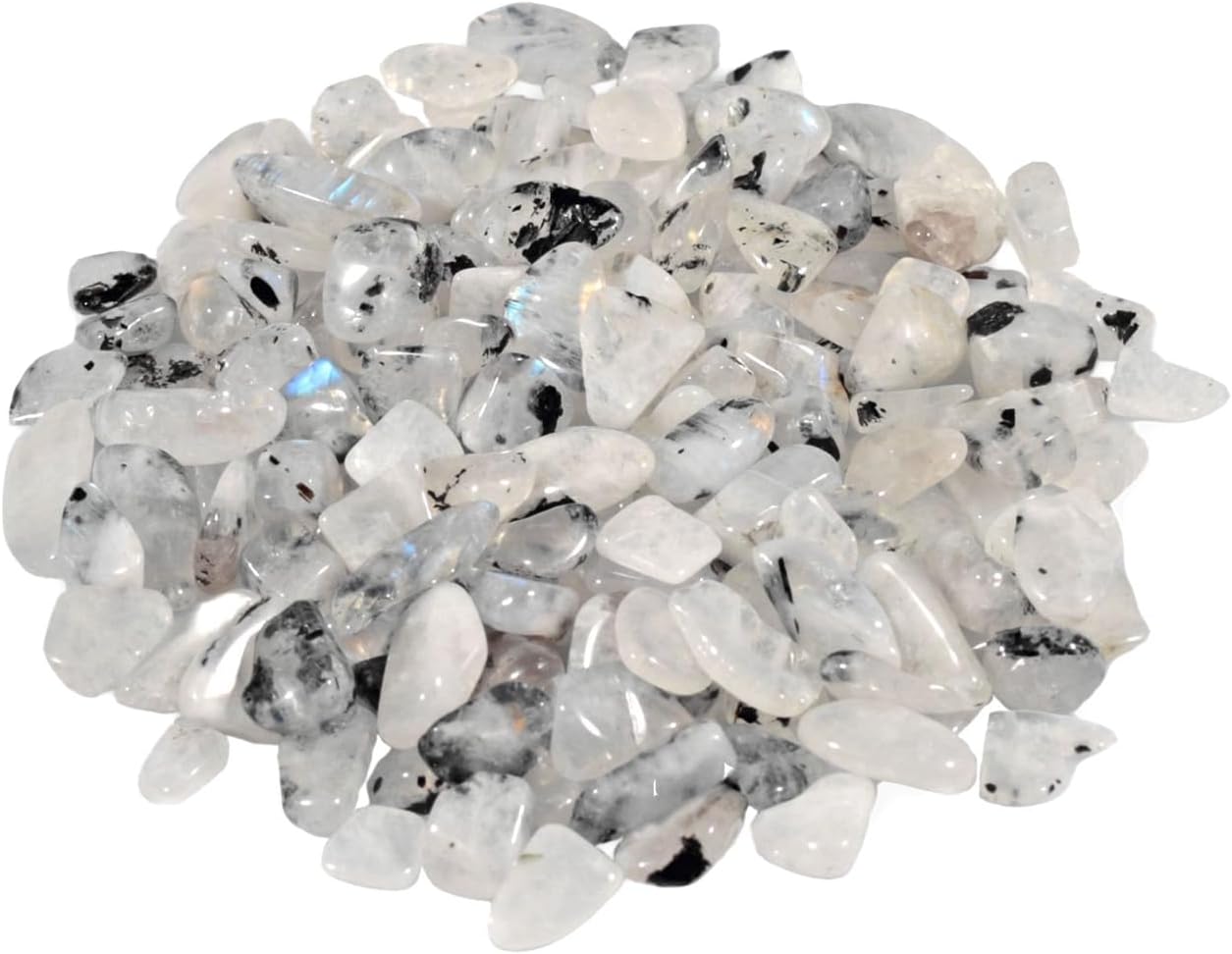 IMALY White Moonstone Tumbled Chips for Vases and Decor