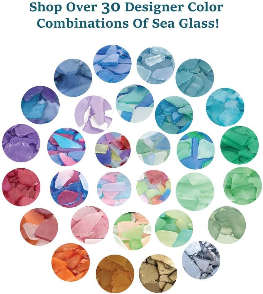Sea Glass for Crafts - 11oz Purple White Tumbled Decor