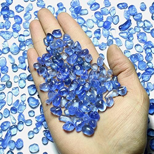 WAYBER Light Blue Sea Glass Pebbles 1Lb Vase Filler Decor