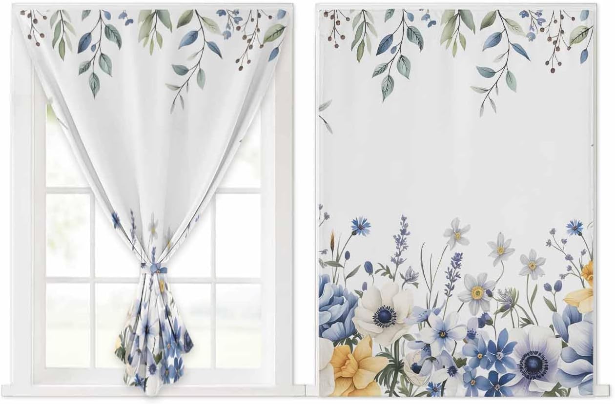 Yomandocix Eucalyptus Self Adhesive Curtains 52x84 Inches