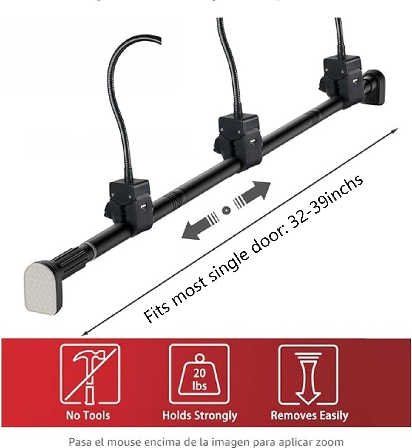 Garland Hanger for Door Frame Adjustable 32-80 Inch No Screws