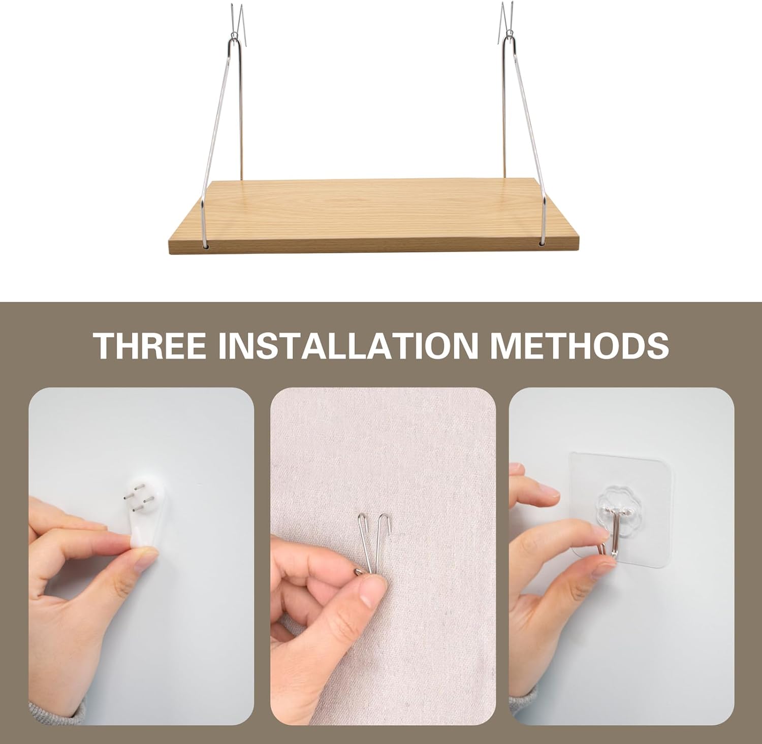 2 Set Fabric Wall Cubicle Shelf with Hooks