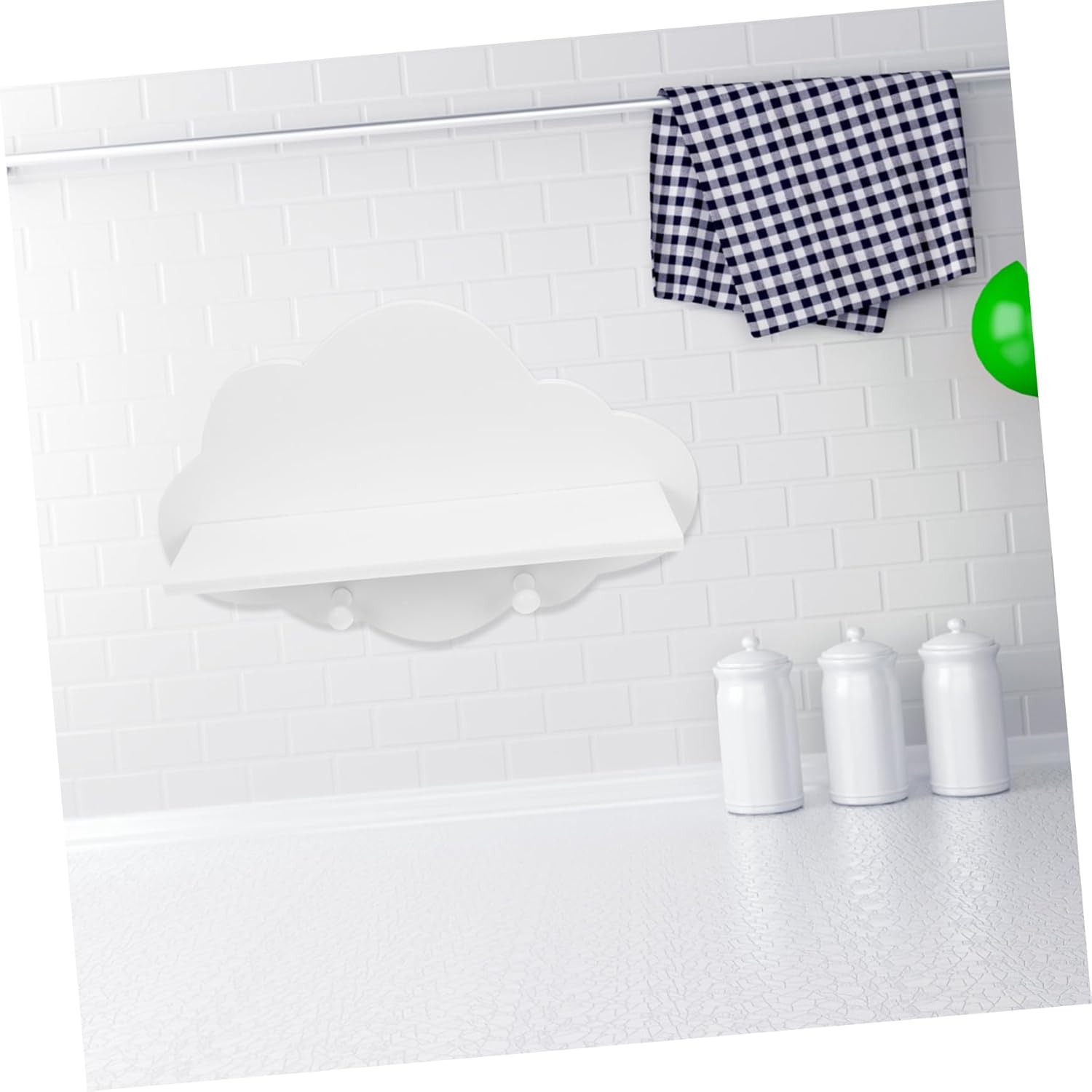 ARTIBETTER Cloud Shape Floating Shelf 14 Inch White Wall Mounted Storage