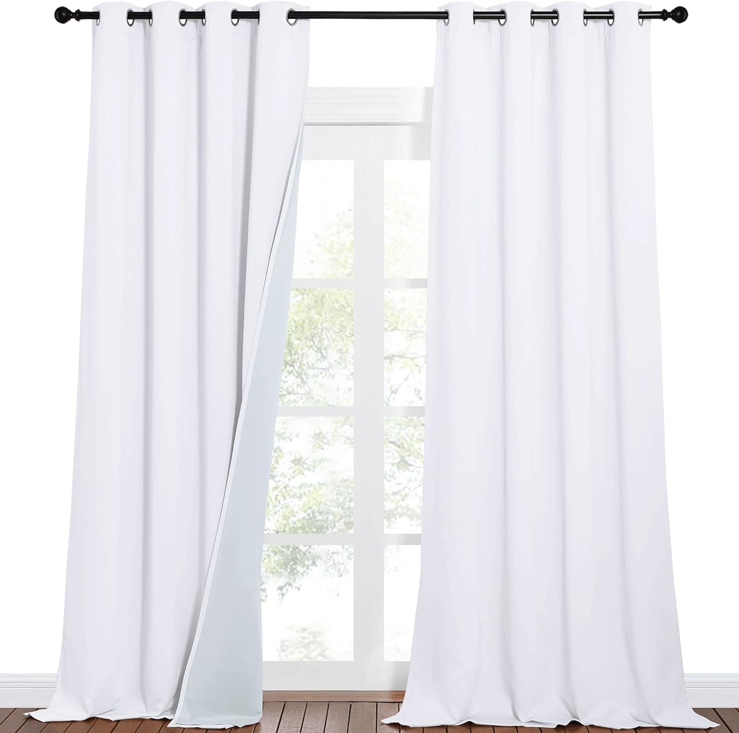 NICETOWN Noise Dampening Curtains for Large Window and Wall Divider