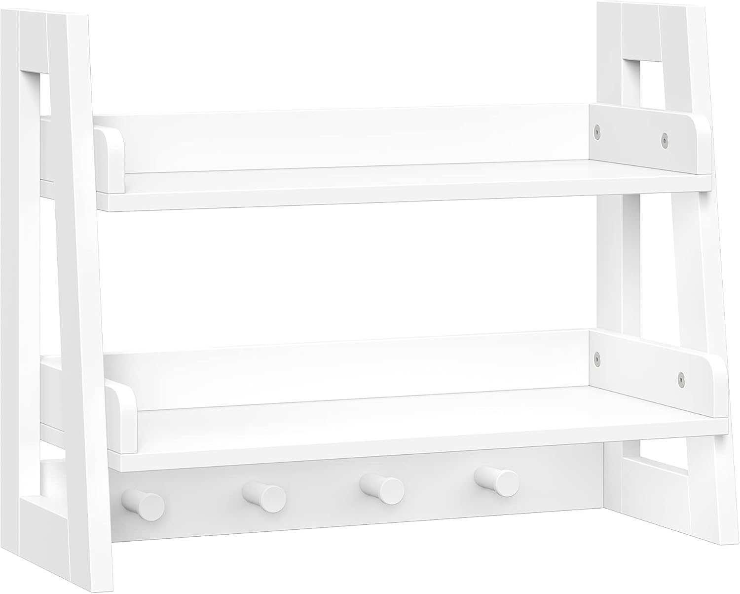 RiverRidge Kids 2-Tier Wall Shelf with Hooks