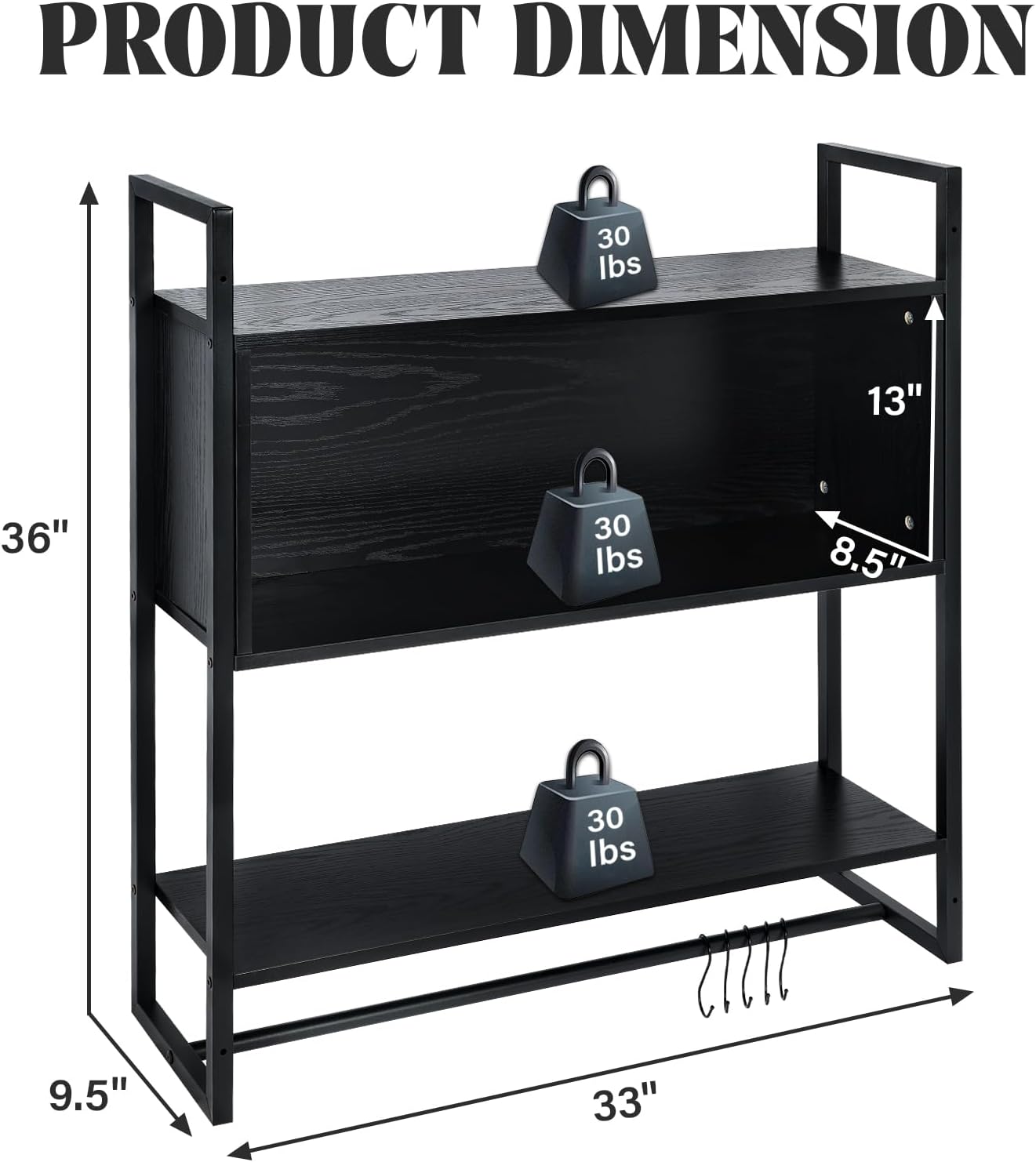 36 LED Gaming Floating Shelf with Adjustable Design