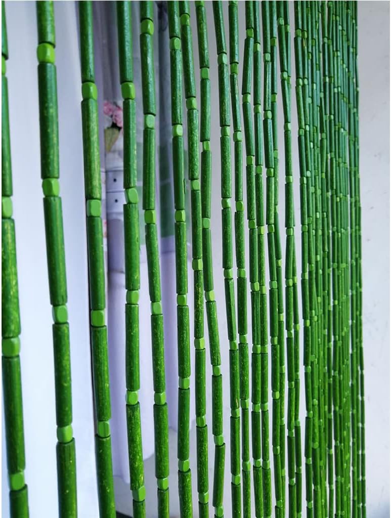 ZHOUXIAO Bamboo Beaded Curtain for Doorways