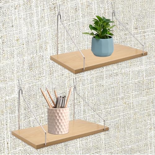 2 Set Fabric Wall Cubicle Shelf with Hooks