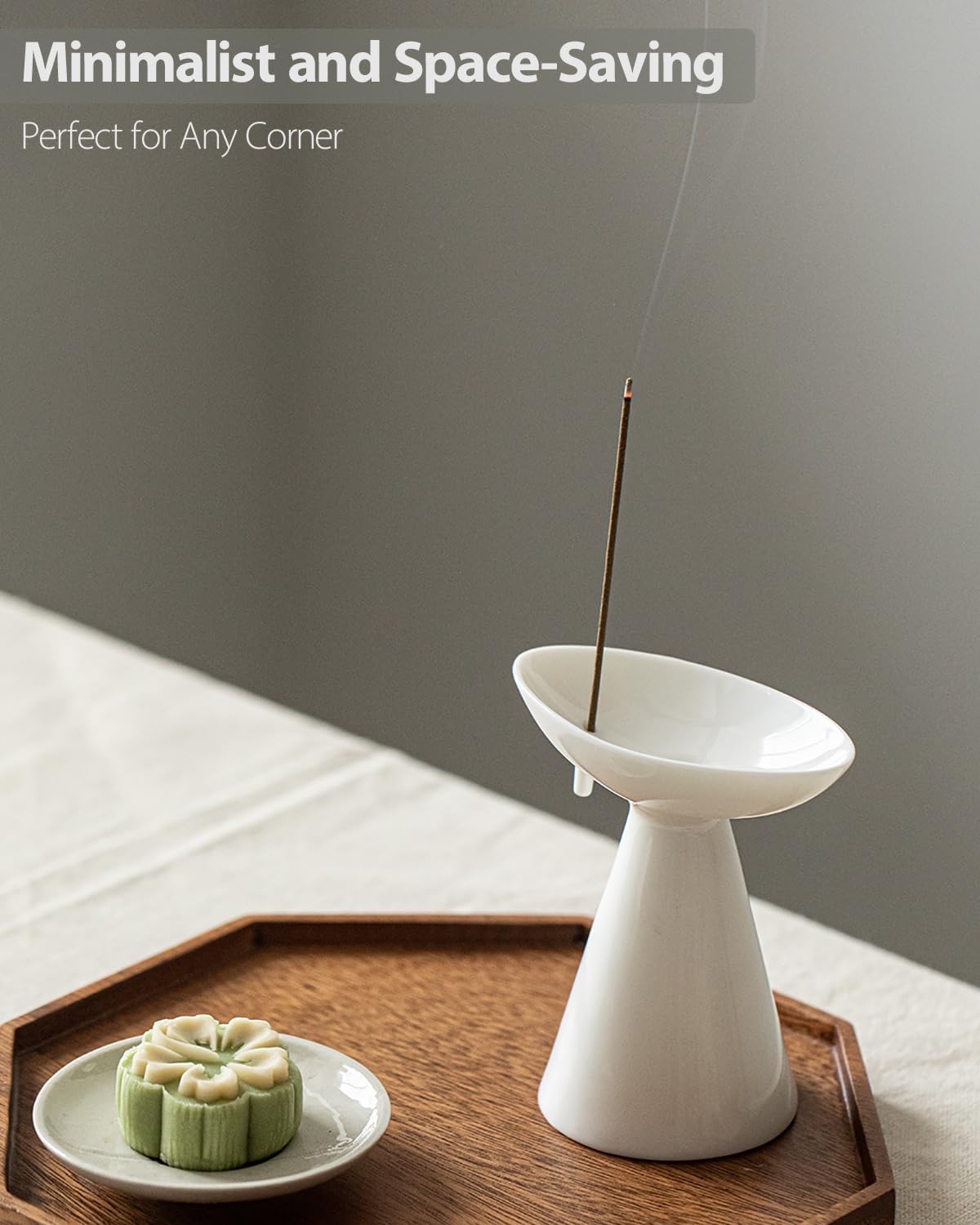 Minimalist Modern Ceramic Incense Stick Holder with Ash Catcher