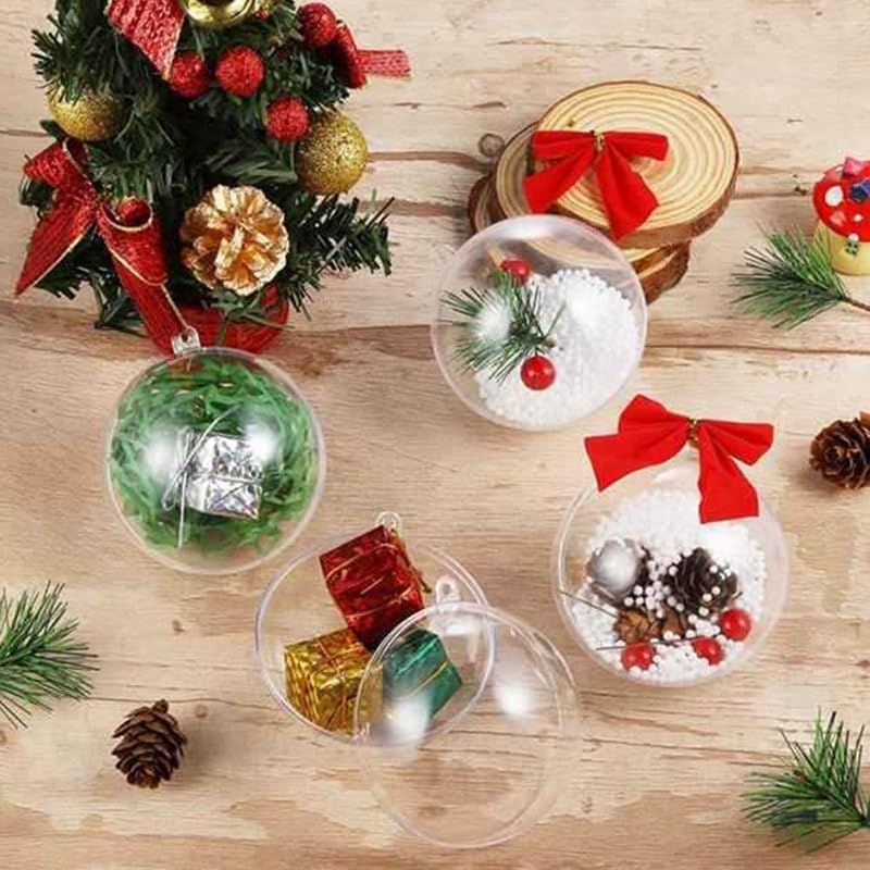 CLoxks 20 Clear Fillable Ornament Balls
