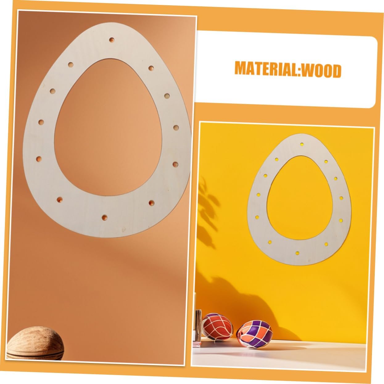 MAGICLULU Wooden Wreath Frame for Easter Decor