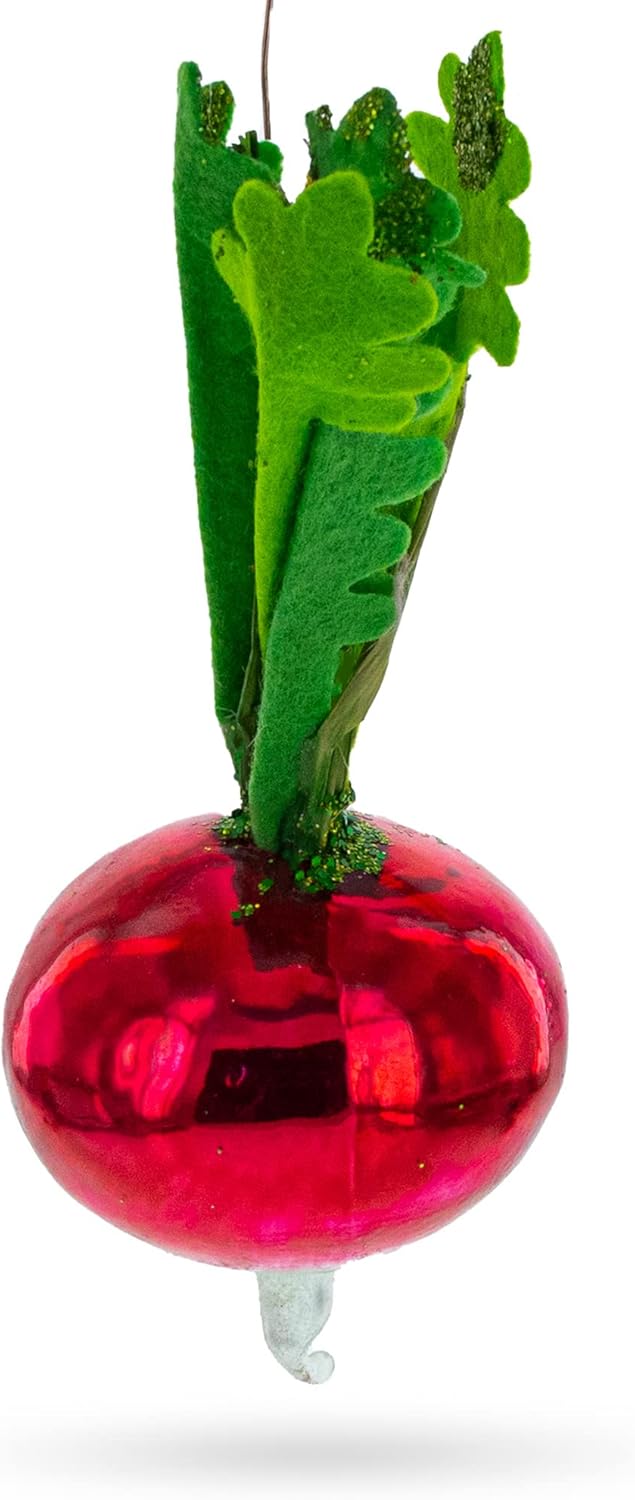Vibrant Radish Blown Glass Christmas Ornament 1
