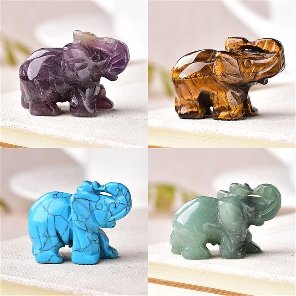 AtkitS Crystal Elephant Amethyst Obsidian Home Decor