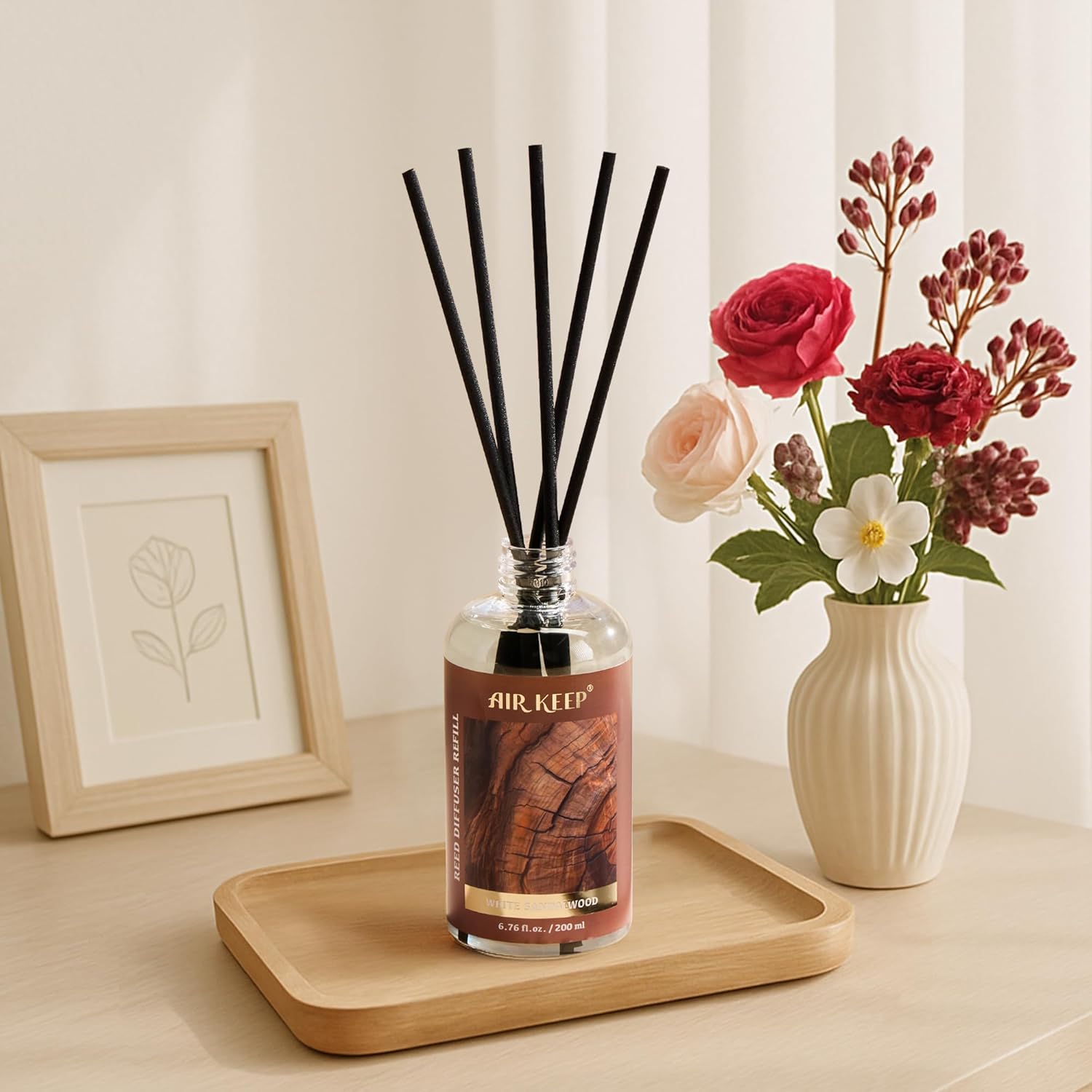 Airkeep Reed Diffuser Oil Refill with 8 Sticks 200ml