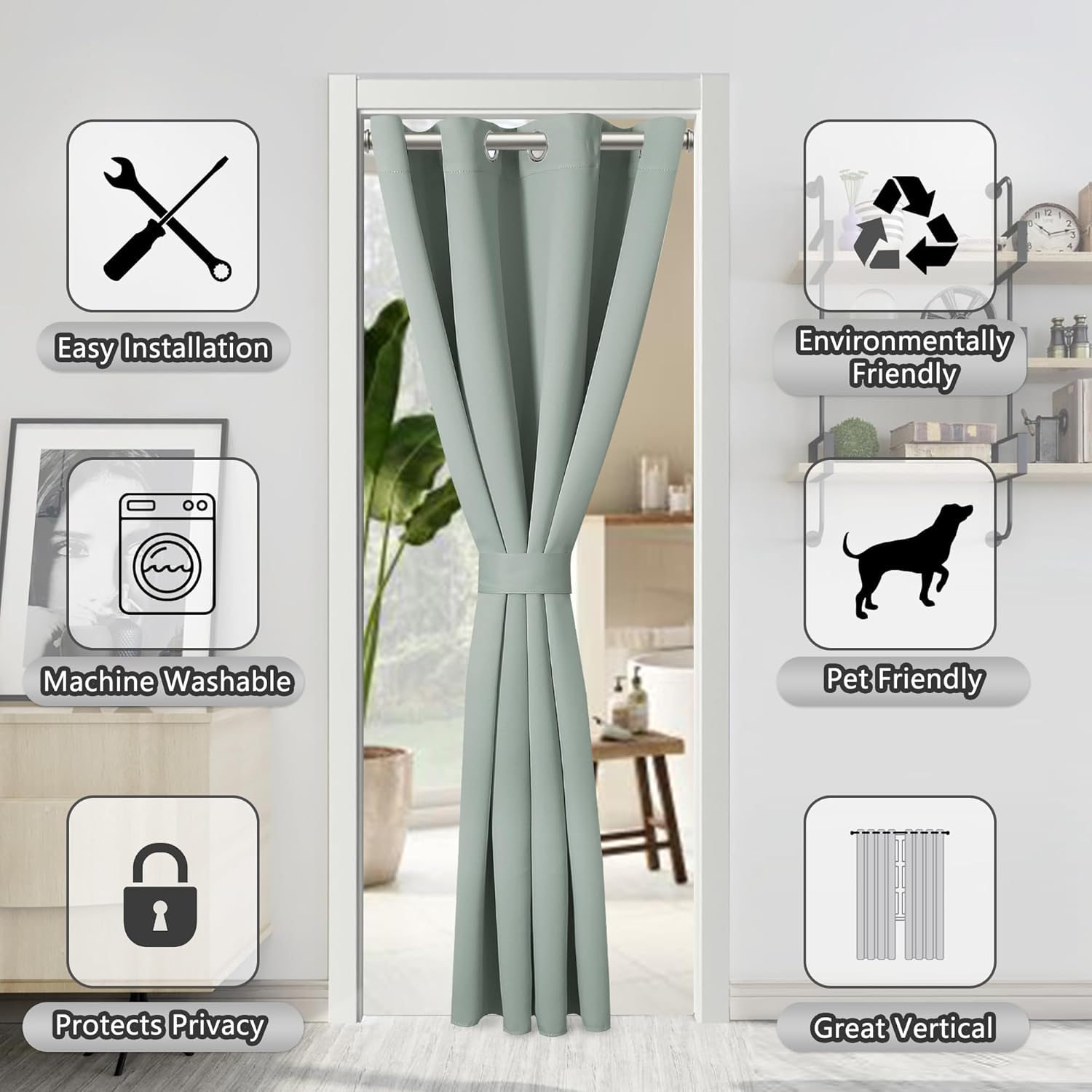 AOSKY Door Curtains for Privacy and Light Blocking