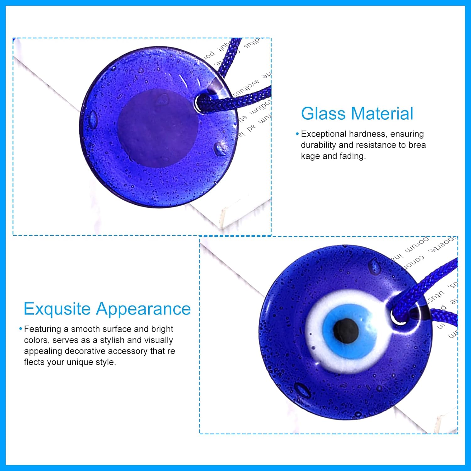 PATIKIL Evil Eye Glass Keychain Decor