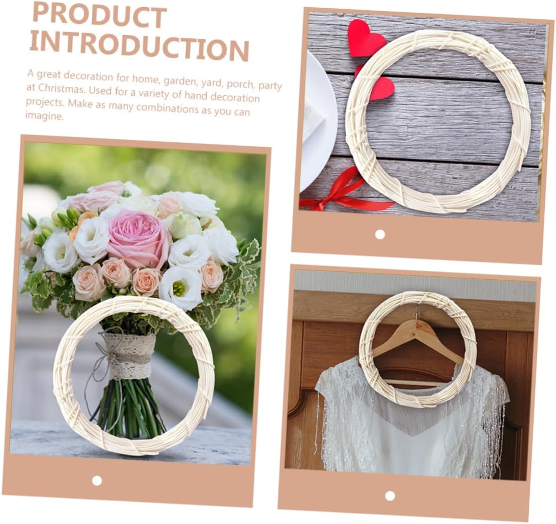 6pcs DIY Rattan Wreath Ring Decor for Wall