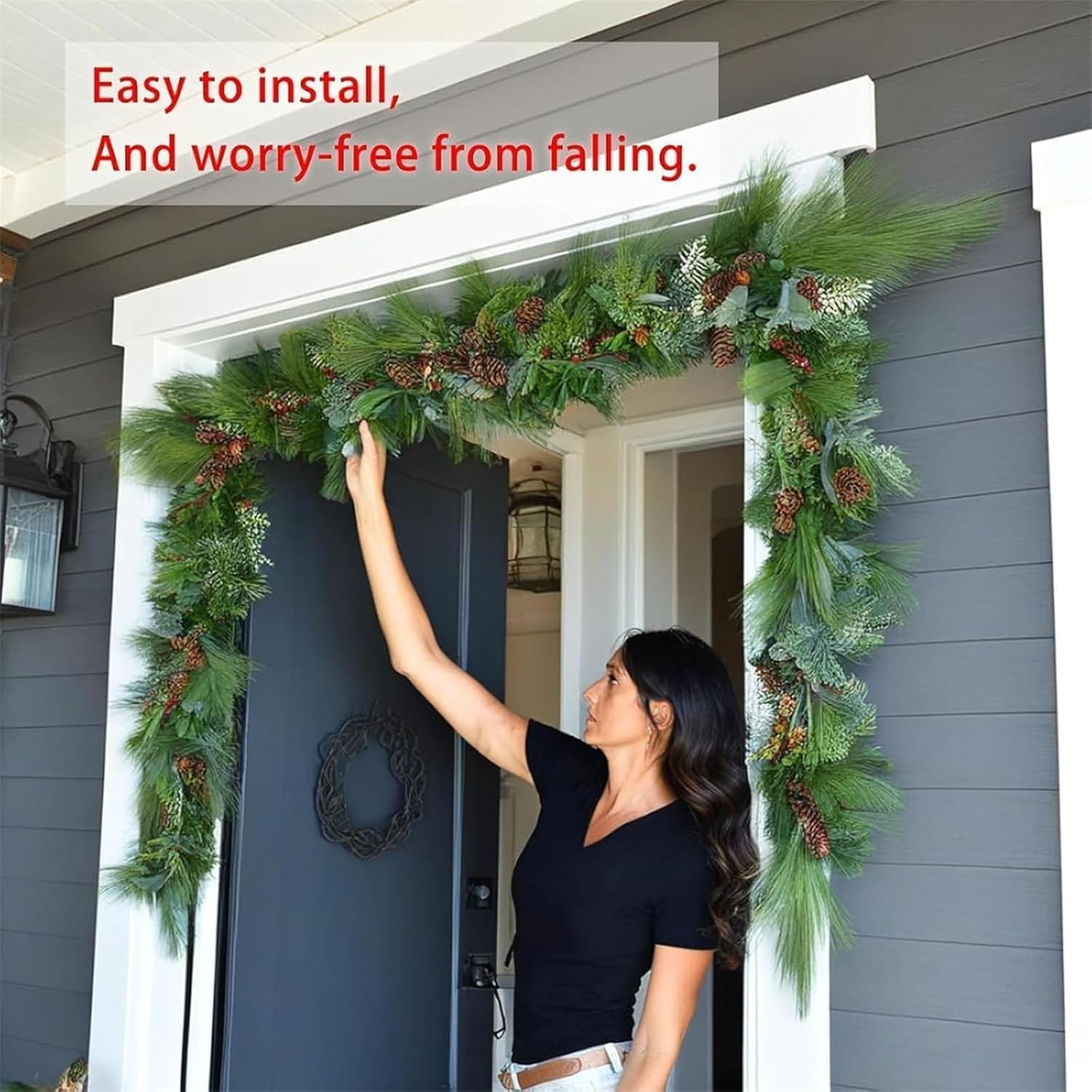 Adjustable Garland Hanger for Door Frame 32-80 Inch Fit