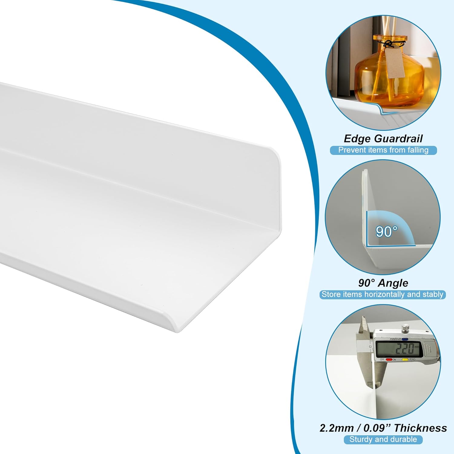 SAYAYO White Floating Shelves Wall Storage 2pcs