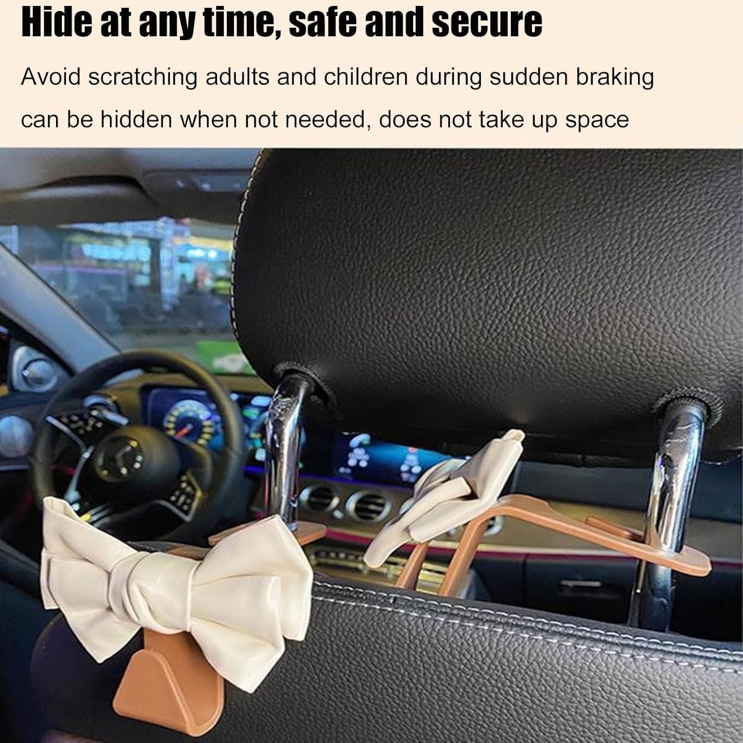 Cute Bow Shaped Car Seat Back Hook Hanger