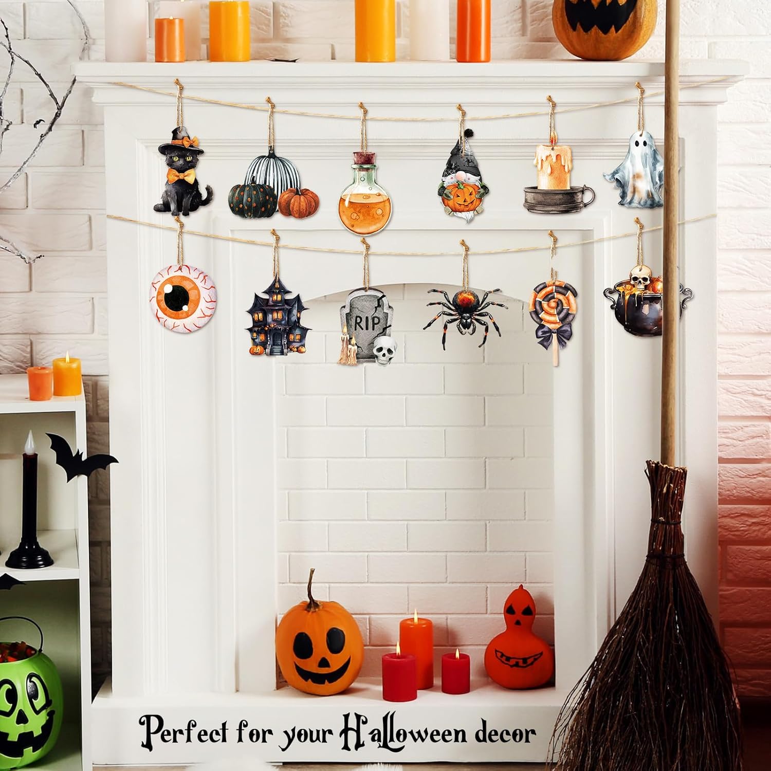 Huwena 36 Pcs Halloween Tree Ornaments