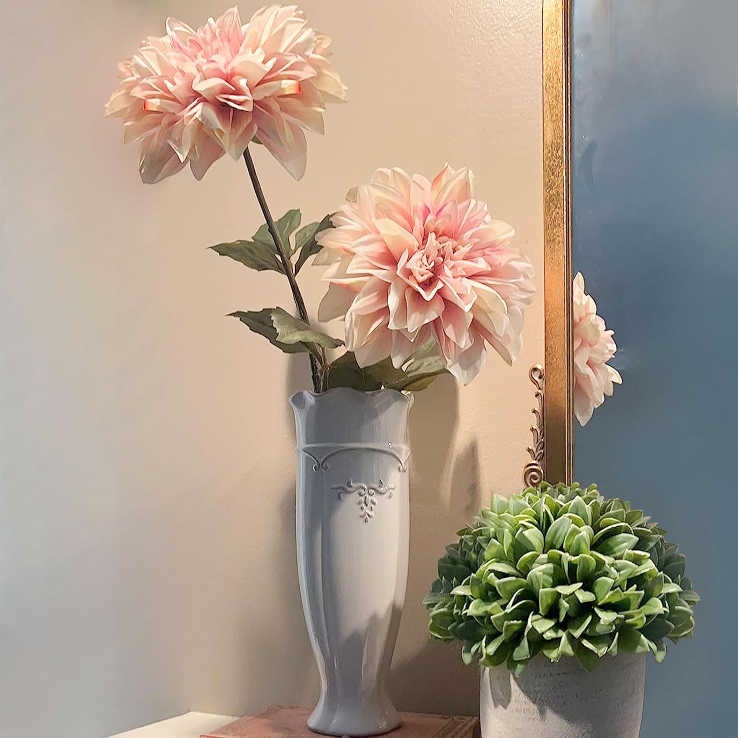 Hjn White Vase for Flowers Ceramic French Rustic