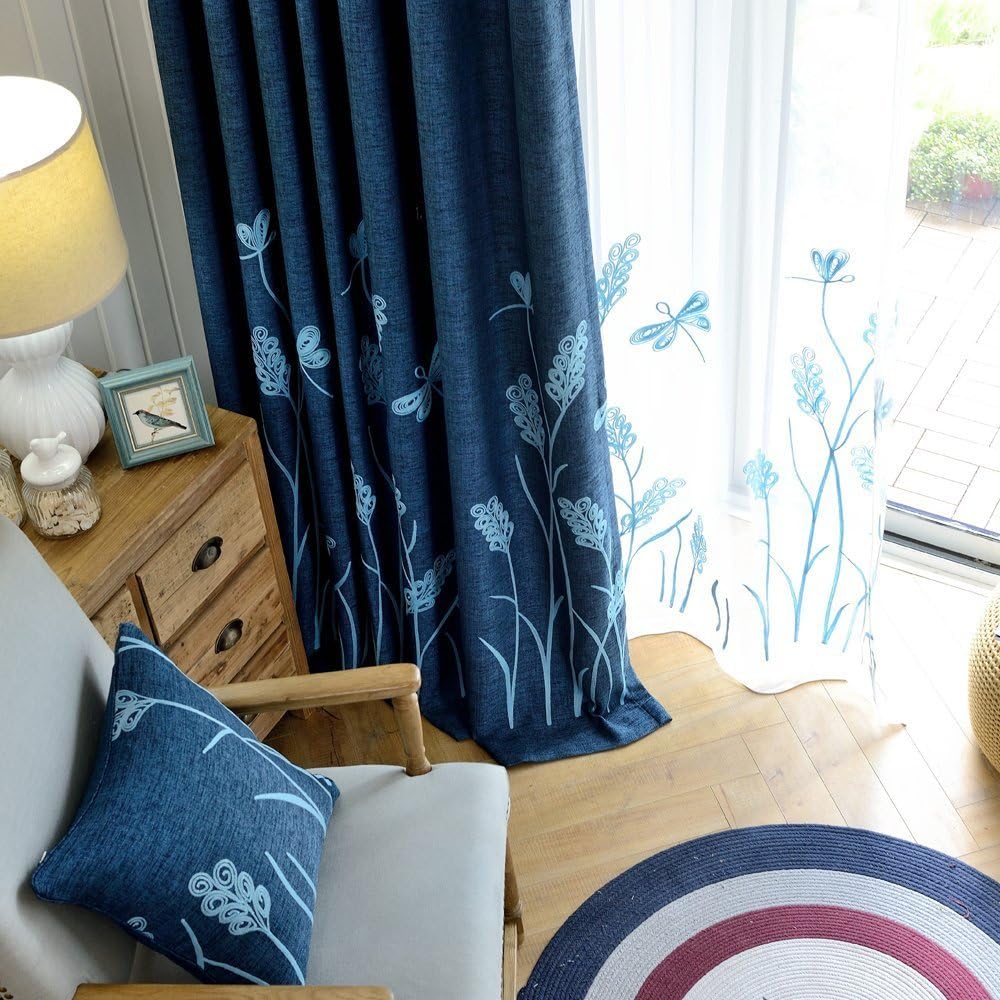 Melodieux Sheer Curtain with Wheat Embroidery